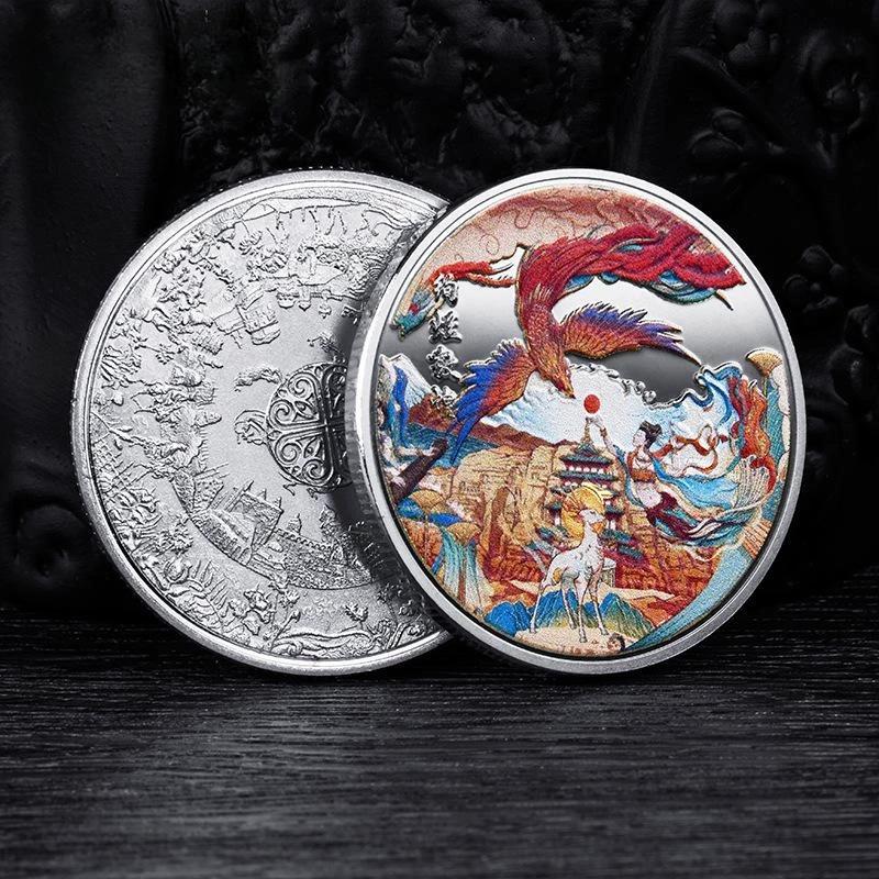 Dunhuang Flying Goddess Commemorative Gold Coins, Gansu Tourist Attractions, Cultural and Creative Souvenirs, China-Chic, Chinese Style, Mural Gifts