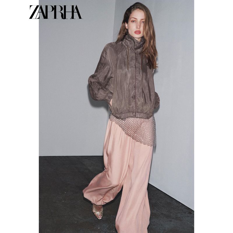 Zaprha 2025 Autumn New Women Sweet Versitile Fashion Mid Waist Loose Puffy Casual Trousers 2183243
