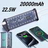 Transparent Shell 6*18650 Power Bank Case 22.5W Fast Charging LED Type C + Dual USB Port Battery Storage Box For iPhone Samsung