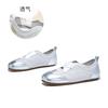Leather Little White Shoes Women's 2025 Autumn New Fashion Single Shoes Flat Cross Elastic Band Niche Single Shoes Ballet Style