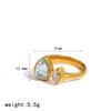 Waterproof Jewelry 18K Gold-plated Stainless Steel Rings Non-fading Fashionable Luxurious Adjustable Opening Zircon Finger Ring