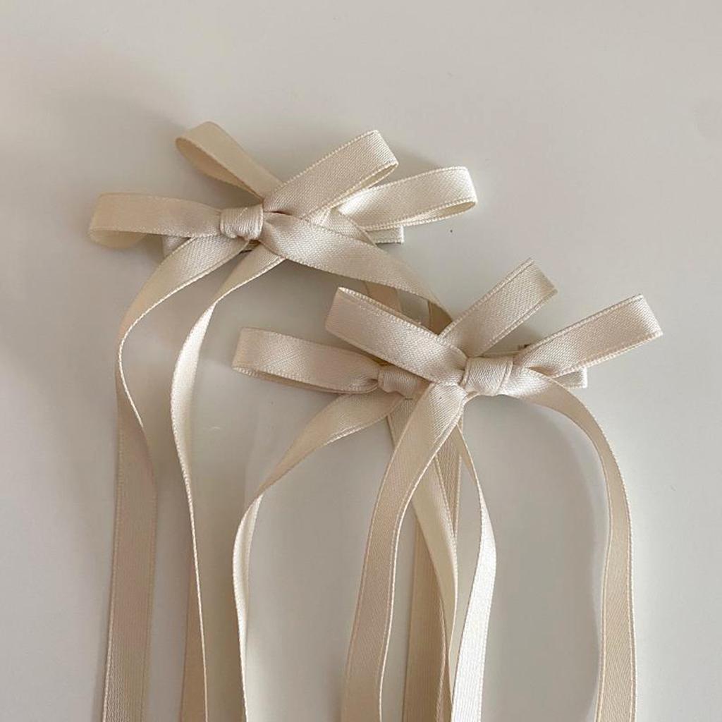 2pcs Y2K Ribbon Bow Hair Clips Decorative Hairpins with Floating Tails for Women Weddings and Parties DEcoration