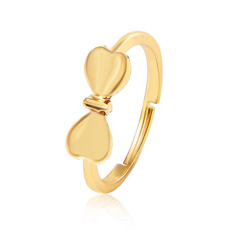 Trendy Diamond Butterfly Heart Open Ring - Unique Musical Note Design for Couples