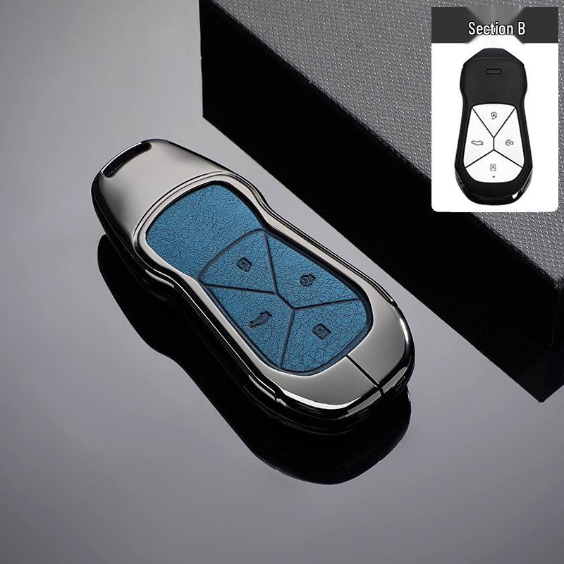 XPeng P5 Car Key Cover 2021-2024: Durable Zinc Alloy & Leather Protective Shell