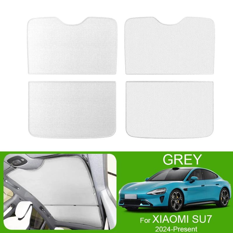 Car Sunroof Sunshade Cover For XIAOMI SU7 2024-Present Colorful Ice Nano Heat Insulation Skylight Anti-UV Auto Accessories