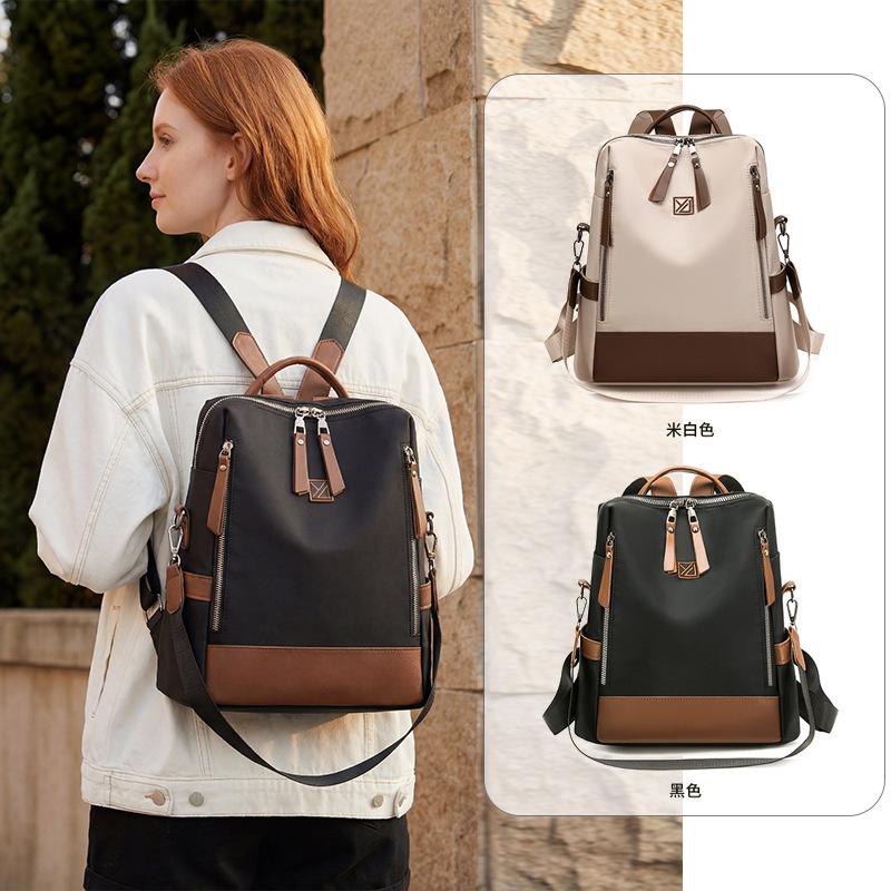 Schoolbag Backpack Women's 1011 New Trendy Simple Versatile Oxford Fabric Lightweight Large Capacity Travel Women's Commuter Shoulder Backpack