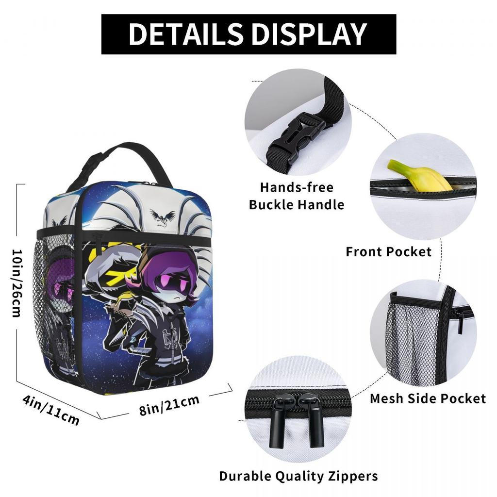 New Murder Drones Cartoon Lunch Bag For Unisex Lunch Box Casual Work Cooler Bag Portable Waterproof Thermal Tote Handbags