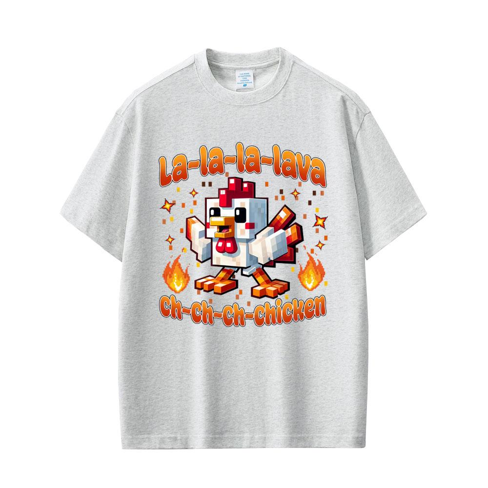  Summer Fashion Lava Chicken Movie Funny Men Women Harajuku Cartoon Short Sleeve T-shirt 100% Pure Cotton Printed T-shirt