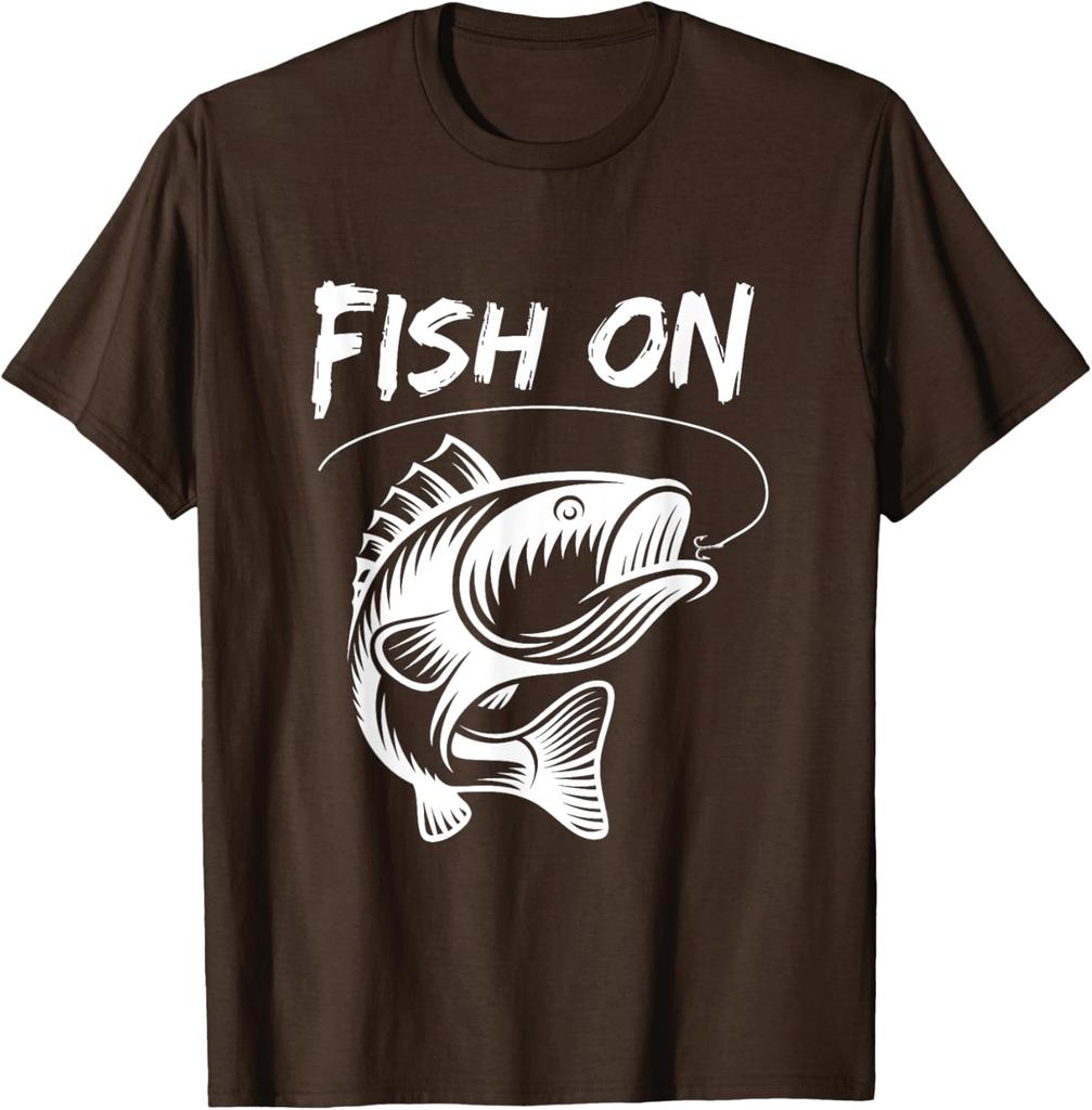 T-shirt Graphique Pêcheur Bass Pêche Poissons Homme Décontracté Manches Courtes