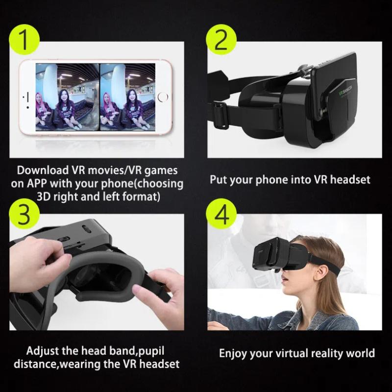 3D VR Gaming Glasses, Head-Mounted Panoramic VR Box, for 4.7-7.0 Inch Smartphones