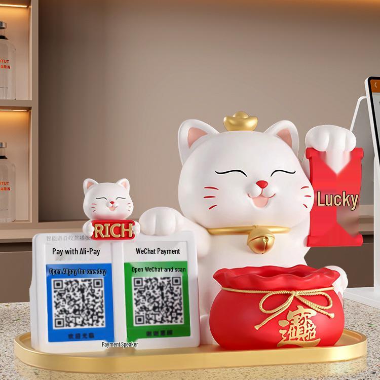 Lucky Cat QR Code Cash Register Decoration: New Shop Reception Gift