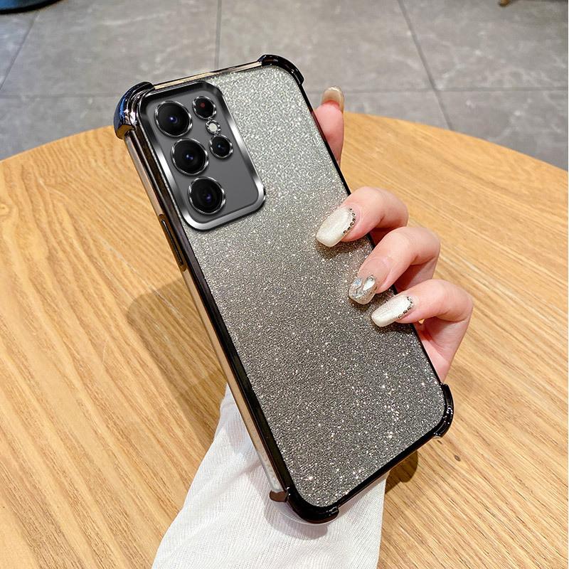 Applicable To Samsung S26Edge Glitter Mobile Phone Case Note20 Electroplating Four Corners Anti-drop S20 Lens Film S23/S24