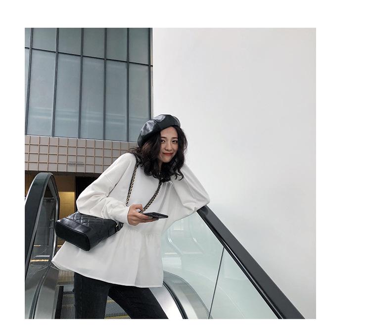 2023 Autumn Korean Women's Loose Casual Long-Sleeve Solid Color T-Shirt Sweater Trend