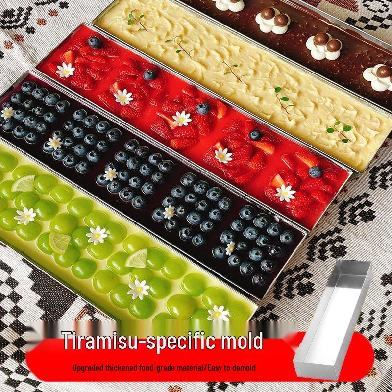 Stainless Steel Rectangle Tiramisu & Mousse Cake Mold Tray