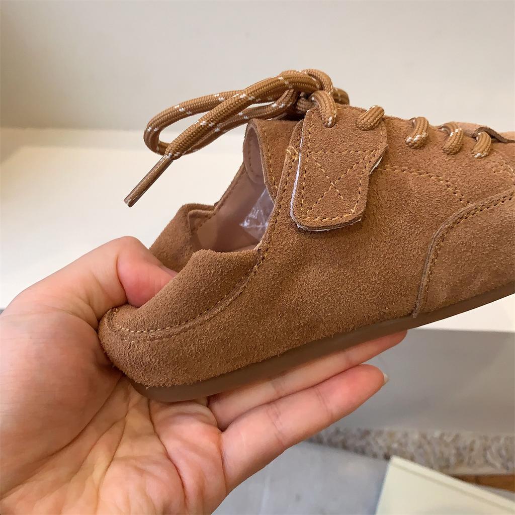 Korean Retro Shoes Frosted Leather Children's Shoes Girls' Princess Shoes Baby Leather Shoes Soft-soled Casual Shoes