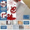 PVC Scary Footprint Decals Halloween Horror Stickers, with Spooky Handprints Footprints Printed, Self-adhesive Skeleton Wall Art Decals, for Party And