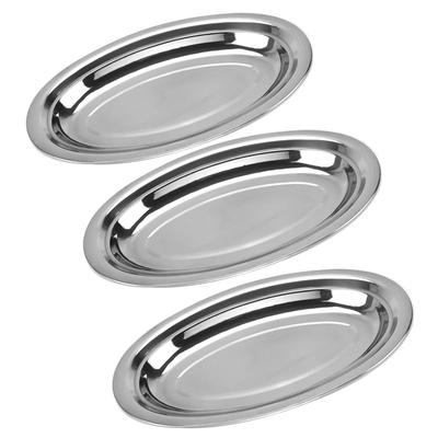 Desirable Stainless Steel Large Oval Serving Plate, Thick, Perfect for Stir-fried Vegetables, Napolitan Pasta, Pasta, Hamburgers, and Yakisoba,