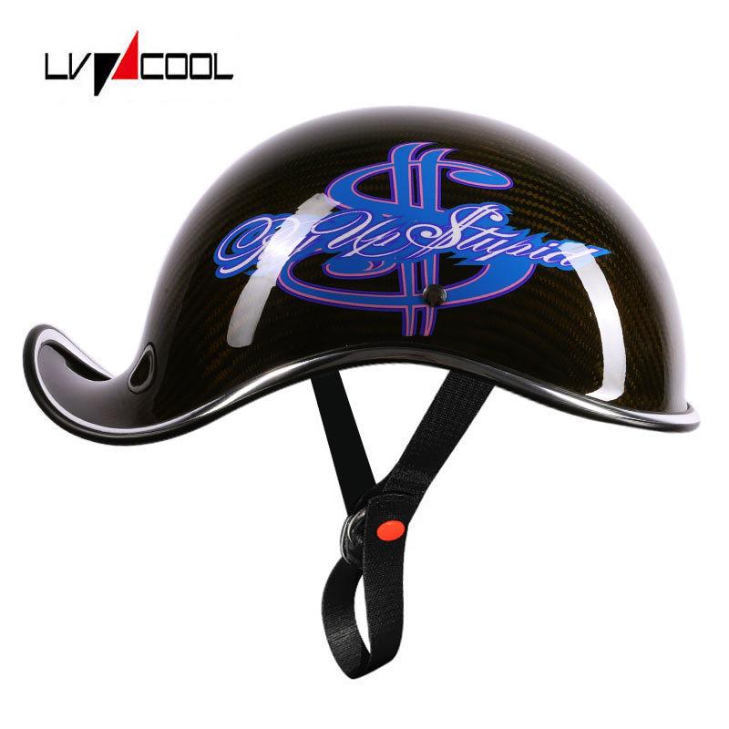 Motorcycle Carbon Fiber Helmet Male Harley Ladle Helmet Female Retro Motorcycle Half Helmet Electric Car Half Helmet Half Cover