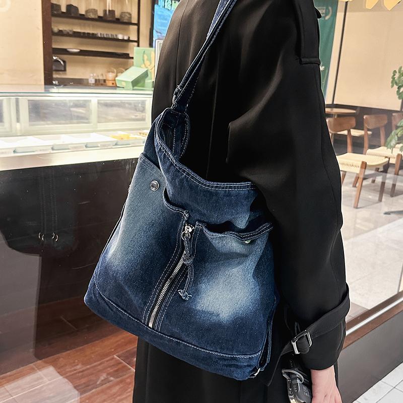 Vintage Denim Shoulder Bag Women's Multi-functional Backpack