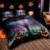 3-Piece Spooky Halloween Duvet Cover Set - Soft, Comfortable, Horror-Themed Bedding for Bedroom, Guest Room - Includes 1 Duvet