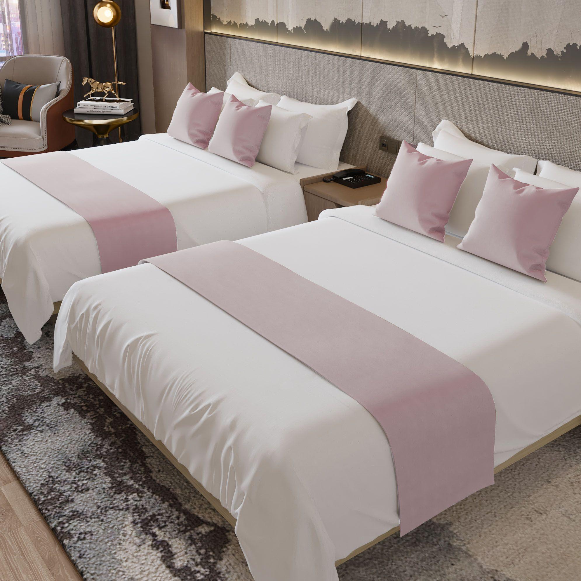 Бизнес Полотенце на конец кровати Высококлассный Современный Китайский Стиль Гостиничная Кровать Флаг Гостевой дом Простой Немецкий Бархат Беговая дорожка для кровати 50 * 180cm