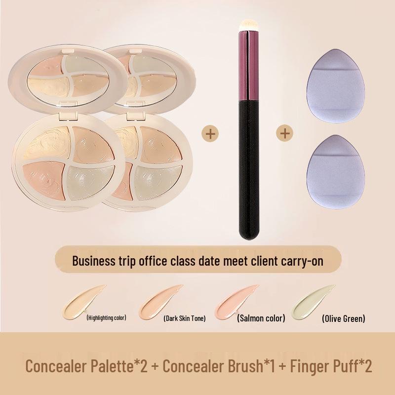 Four-Color Concealer Palette for Tattoos, Blemishes, Acne Scars, Contouring, and Dark Circles.