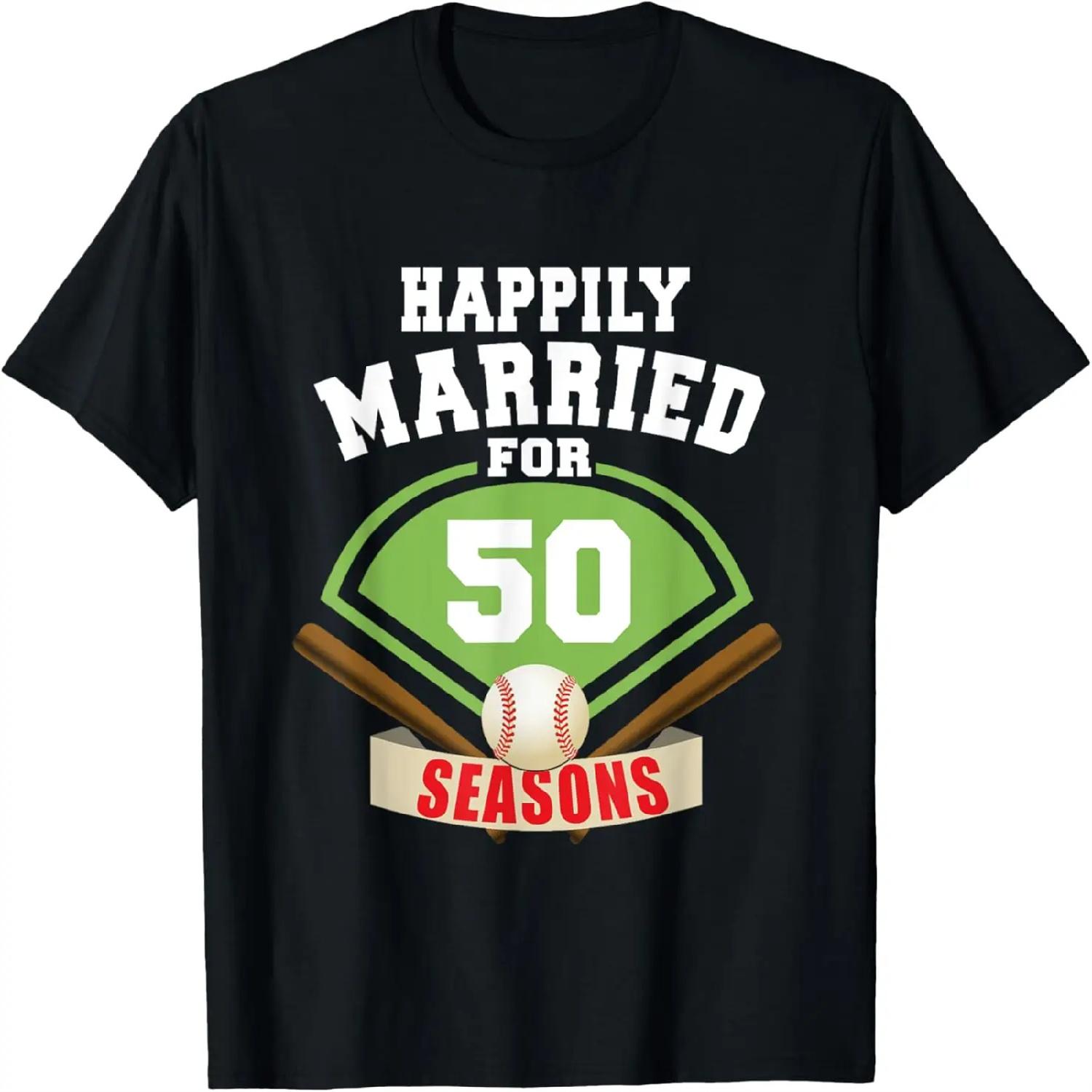 

50th Wedding Anniversary T-Shirt Baseball Couple Shirt T-Shirt XXXXXL різнокольоровий