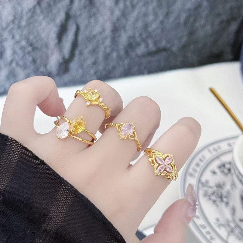 Mode Kreativ Licht Luxus Nische Hoher Sinn Offener Ring Schlicht Freundin Farbe Schatz Paarring Super Flash Ring Frauen