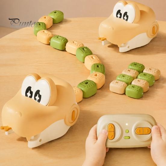 Two Player Battle Snake Toy 1/2 Sets RC Electric Magnetic Toy, Remote Control Eating Itself with Magnet for Kids, Hands-Eye Coordination 2 Players
