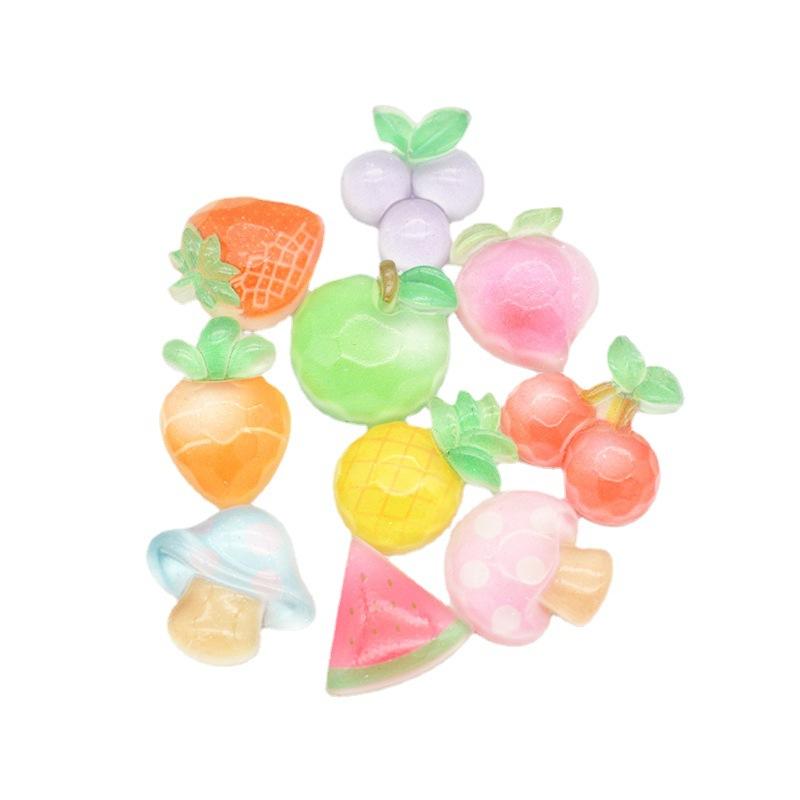 Colorful Crystal Faceted Fruit Pendant Diy Projects Cartoon Plastic Material