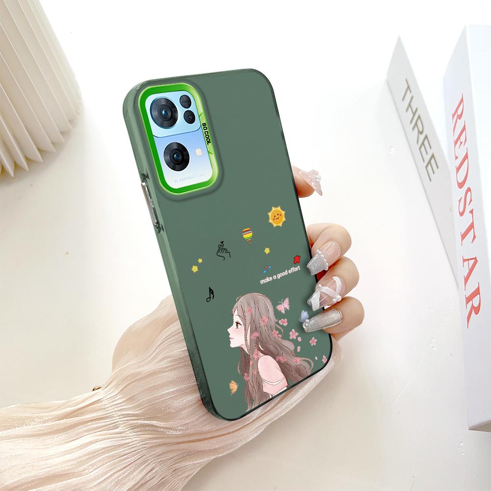 Painted Pattern Colorful Sliver Double Sided Hard Shell Shockproof Anti-fall Phone Casing for OnePlus OPPO Reno Realme