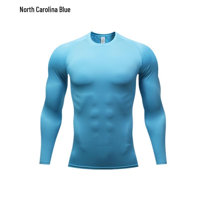 

Men s Long Sleeve Quick-Dry Compression Tights for Running and Basketball Fitness XL каролина синий
