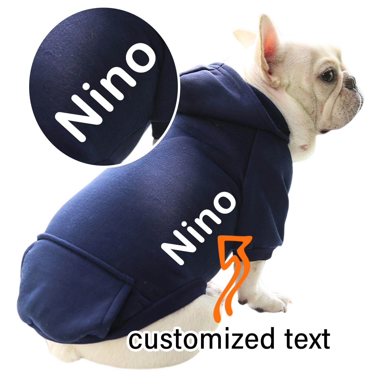 

Худи на заказ для маленького и среднего питомца, Персонализированное фото/текст, Теплый пуловер для питомца, Худи для питомца на заказ, Толстовка M тёмно-синий