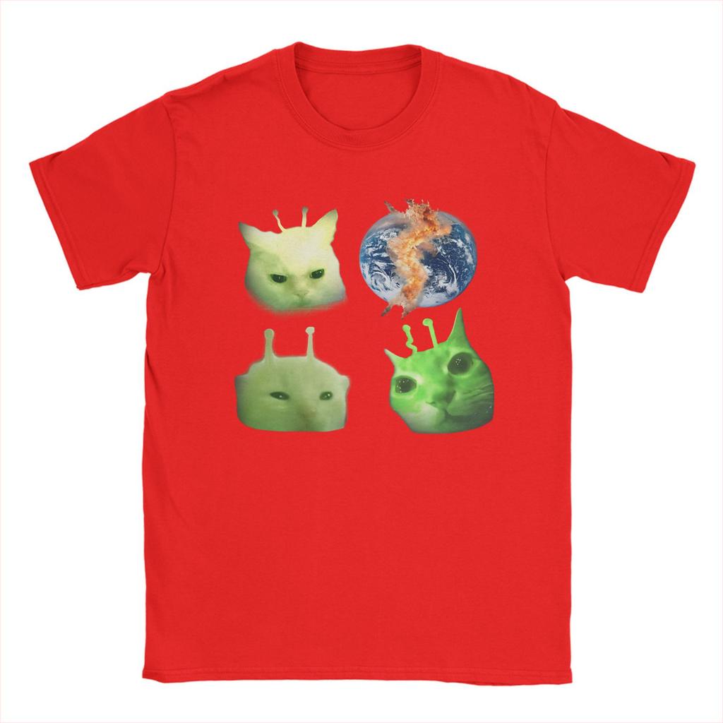 Mode Drei Glorps Alien Katze Meme T-Shirts für Herren Rundhals 100% Baumwolle T-Shirt Kurzarm T-Shirt 4XL 5XL Kleidung