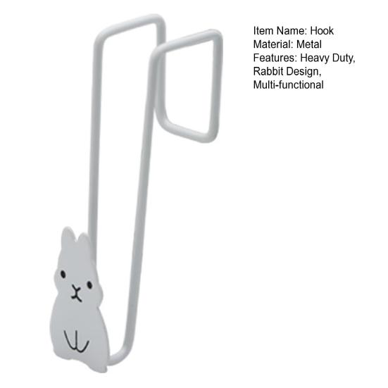 Yousheng Multi-functional Over-The-Door Hook Heavy Duty Metal Rabbit Hanging Hook Kitchen Bathroom Towel Clothes Umbrella Bag Door Back Hanger