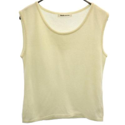 Rene INTERNATIONAL No Sleeve Knit 38 White Sweater Women Used