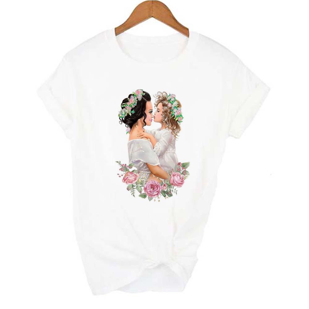 Super Mama Mom Of Girls Mommys Girl T Shirt Women Mothers Love Mom Life White Pink