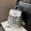 Niche design contrasting color backpack women's new pleated cute handbag versatile casual small backpack