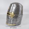 Medieval Crusader Helmet, Templar Helmet, Templar Knight Helmet Brass Cross, Medieval Armor Silver Finish Cosplay Helmet
