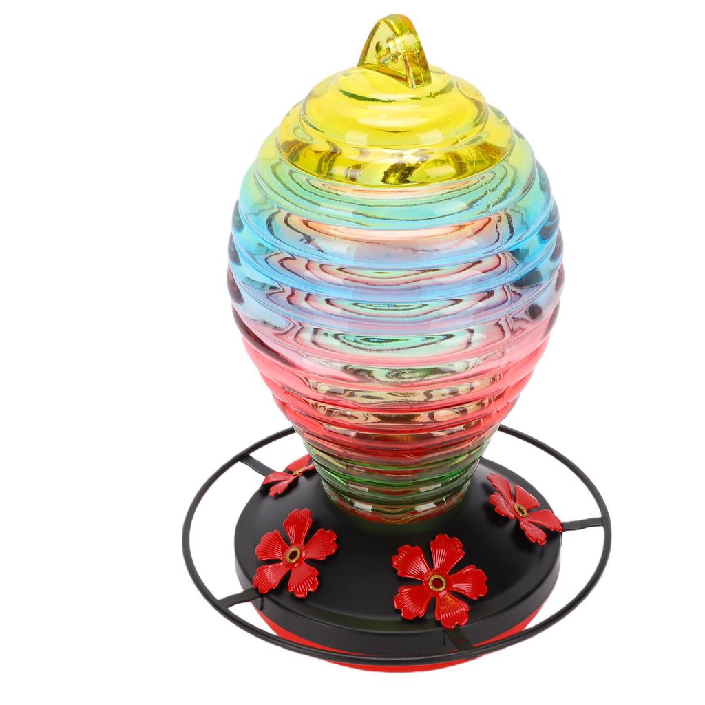 Glass Hanging Bird Feeder Decorative Outdoor Bird Feeder for Courtyards Gardens Balconies Windowsills