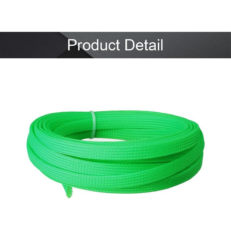 Othmro 5m/16.4ft PET Expandable Braid Cable Sleeving Flexible Wire Mesh Sleeve Fluorescent Green,for TV Audio PC Cords from Pets Chewing & Tearing
