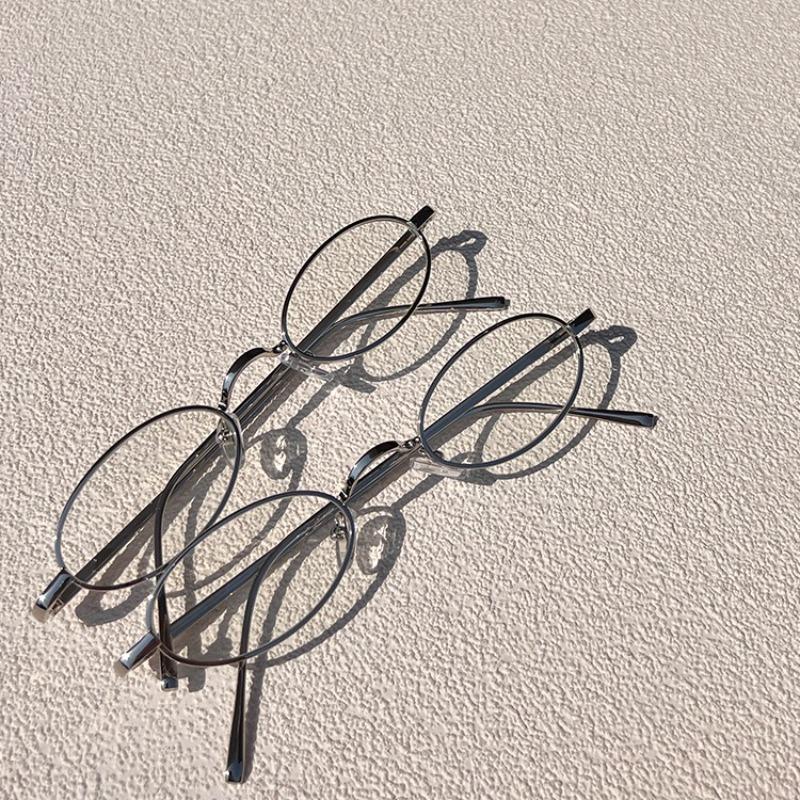 Y2k Small Oval Metal Frame Reading Glasses Woman Korean Fashion Optics Spectacle Finished Near Eyewear -1.0 -4.0  Oculos