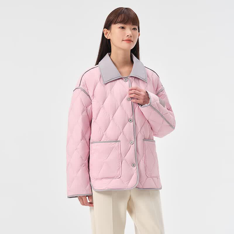 Tanbor Women's Lightweight Duck Down Collared Jacket TB233322