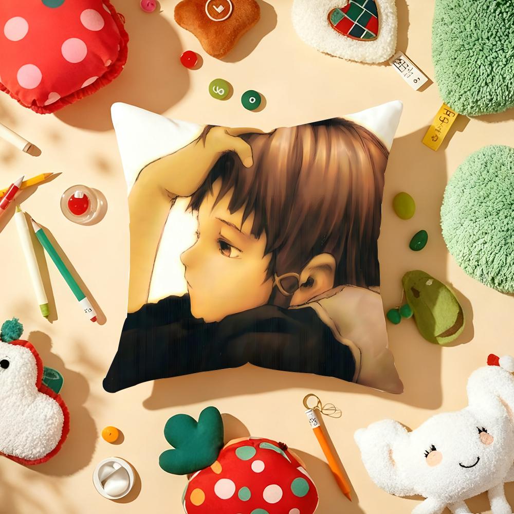 Serial Experiments L-Lain Anime Cushion Cover Plush Fabric Soft Double-Sided Printed Sofa Warm Winter Home Gift Pillow Cover