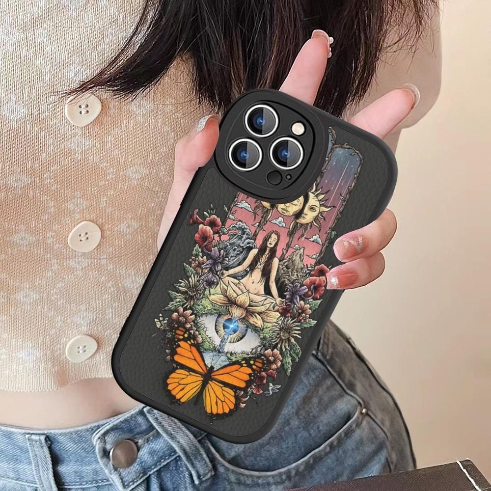 The Yoga Phone Case Hard Leather For IPhone 16 15 14 13 12 Mini 11 14 Pro Max Xs X Xr 7 8 Plus Fundas