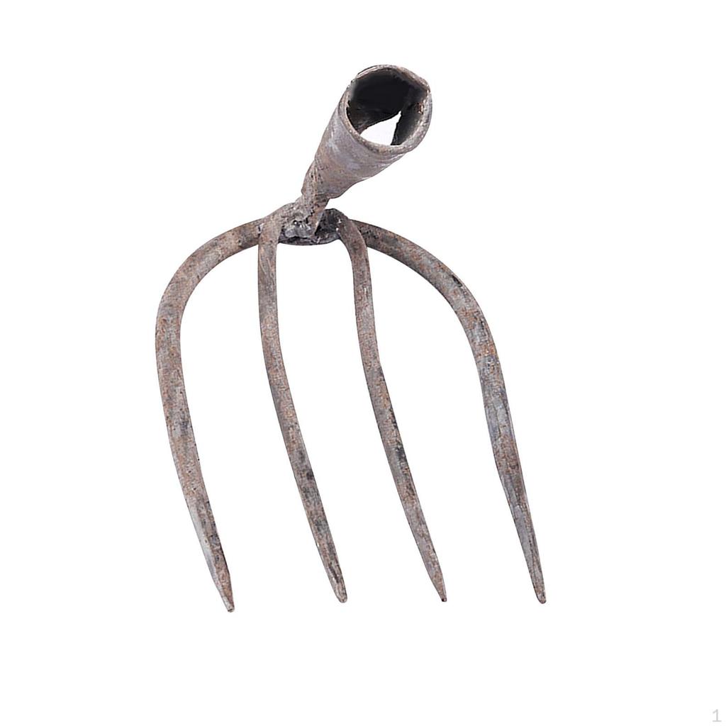 Garden Rake Head Four Tooth High Carbon Steel Replacement Hoe Harrow for ing Lawns Agricultural