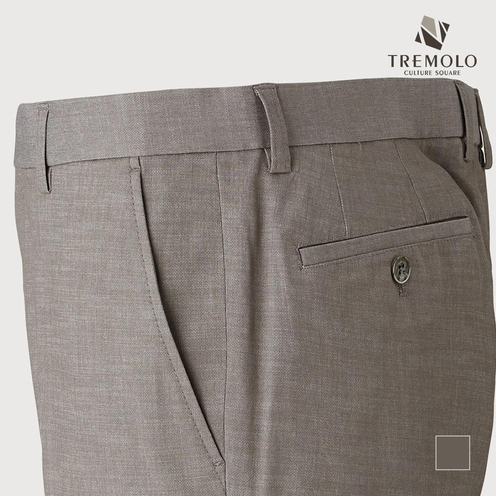 TREMOLO Beige Simple Poly Rayon Washed Pants_Trndaxs1256