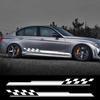 Car Body Side Skirt Stickers Sports Racing Striped Grid Pattern Vinyl Decals Auto Body Styling Decoration Stickers Accessories