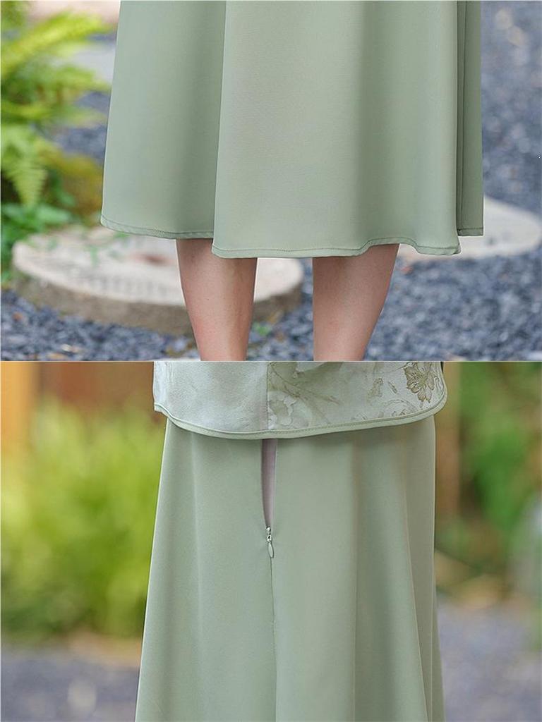 Elegant Chiffon Summer Dress for Middle-Aged & Elderly Women - Short Sleeve Long Skirt (2026 Edition)