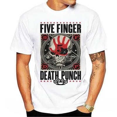 Band T-Shirt Sommer Kurzarm Übergröße Death Punch FFDP Herren Weißes T-Shirt